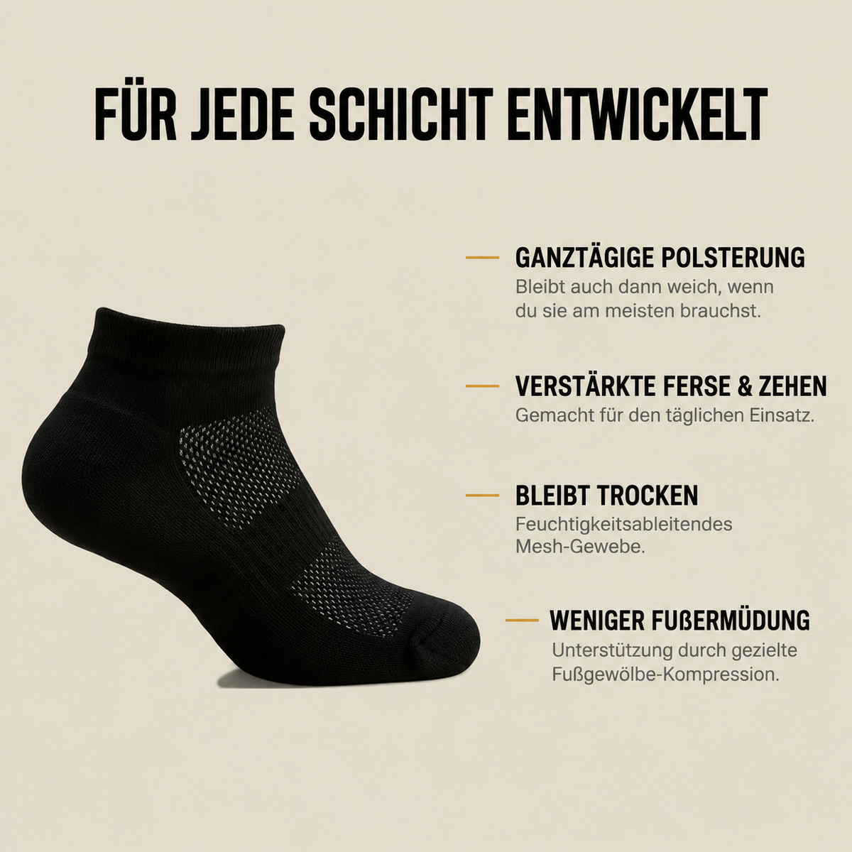StandFest™ Knöchel-Arbeitssocken