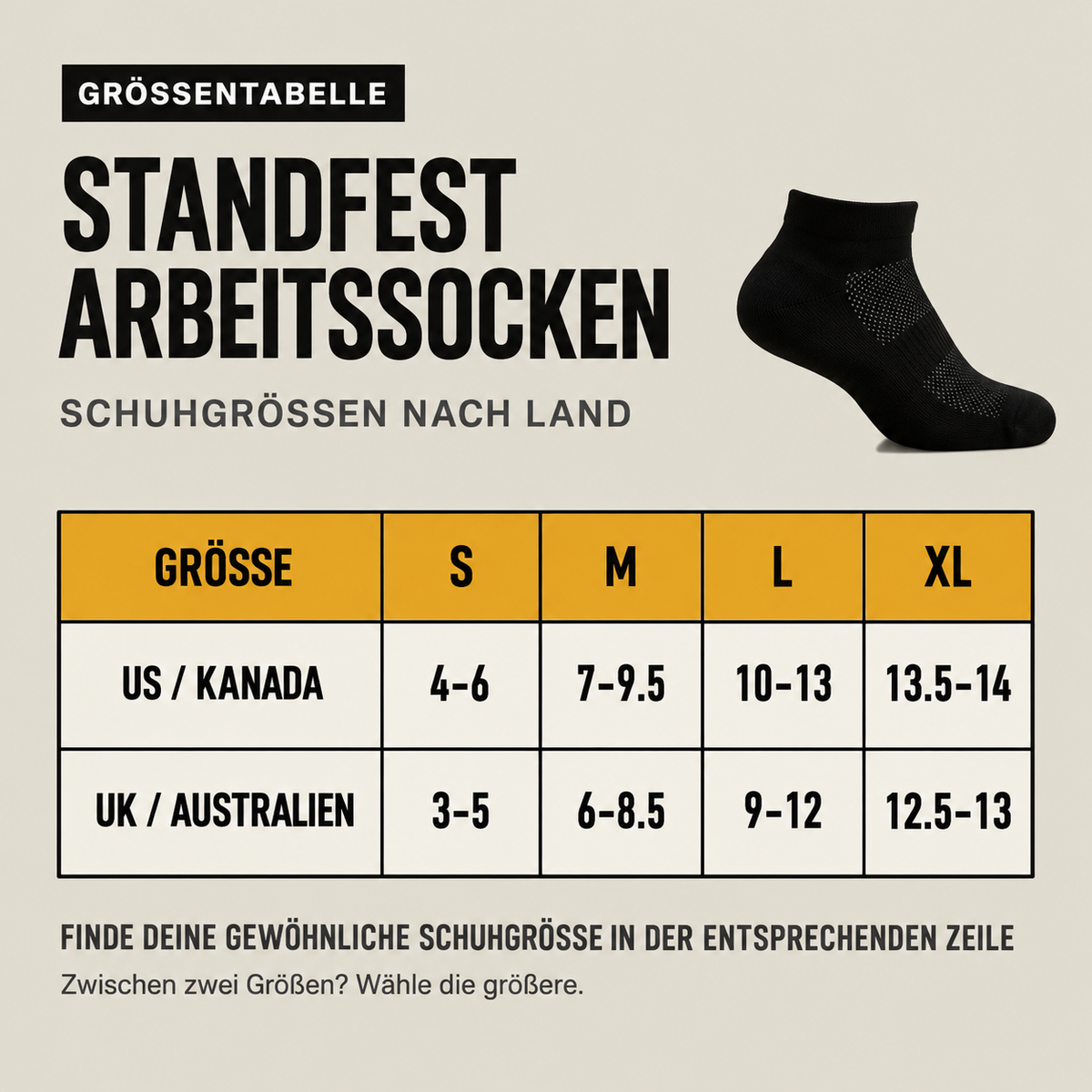 StandFest™ Knöchel-Arbeitssocken