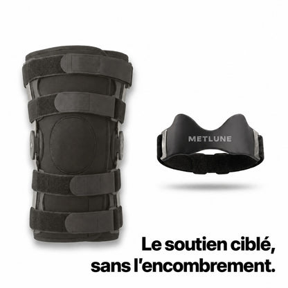 Comparaison du format compact METLUNE avec une genouillère enveloppante